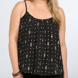Torrid Black Pineapple Cross Back Tank